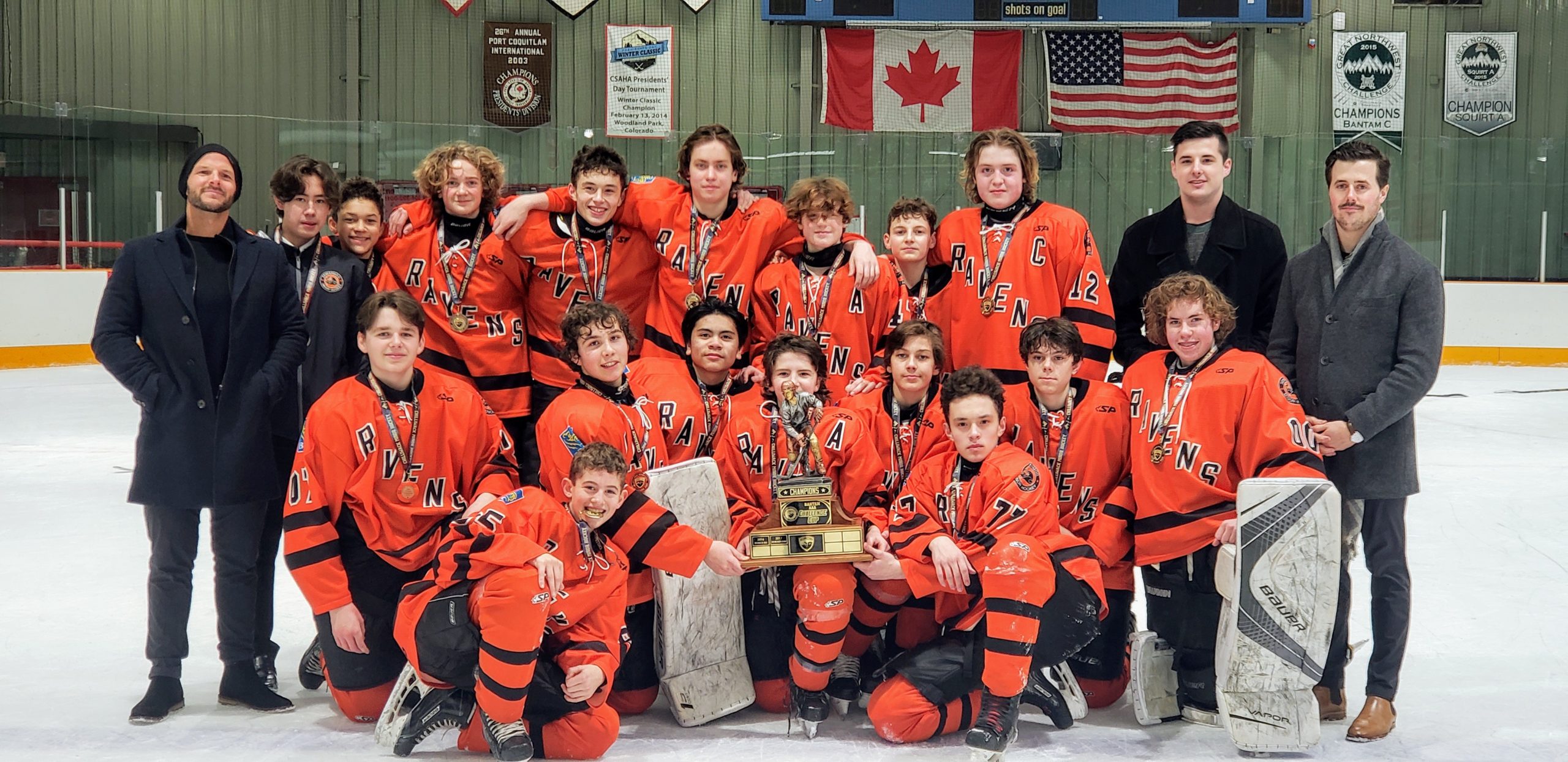 January 12, 2020 ~ Bantam A1 sweeps the Paul Brenner Memorial tournament in Chilliwack and brings home the GOLD! Congrats team!