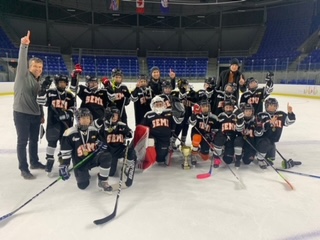 November 14, 2021 ~ U11 C1 Wolf Pack had 5-0 record and finished 1st at TBirds Remembrance Day Tournament!