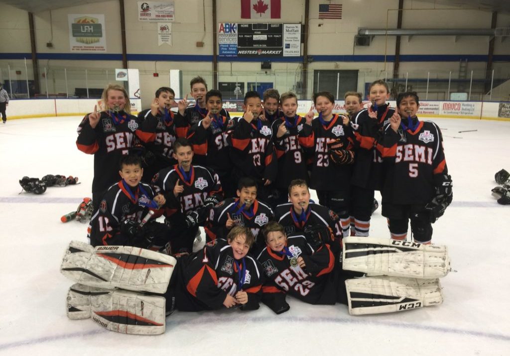 PeeWee A3 brought home gold at the Summerland Tournament Oct 21-22, 2017. SEMI beat Ridge Meadows 6-2 in the final game.